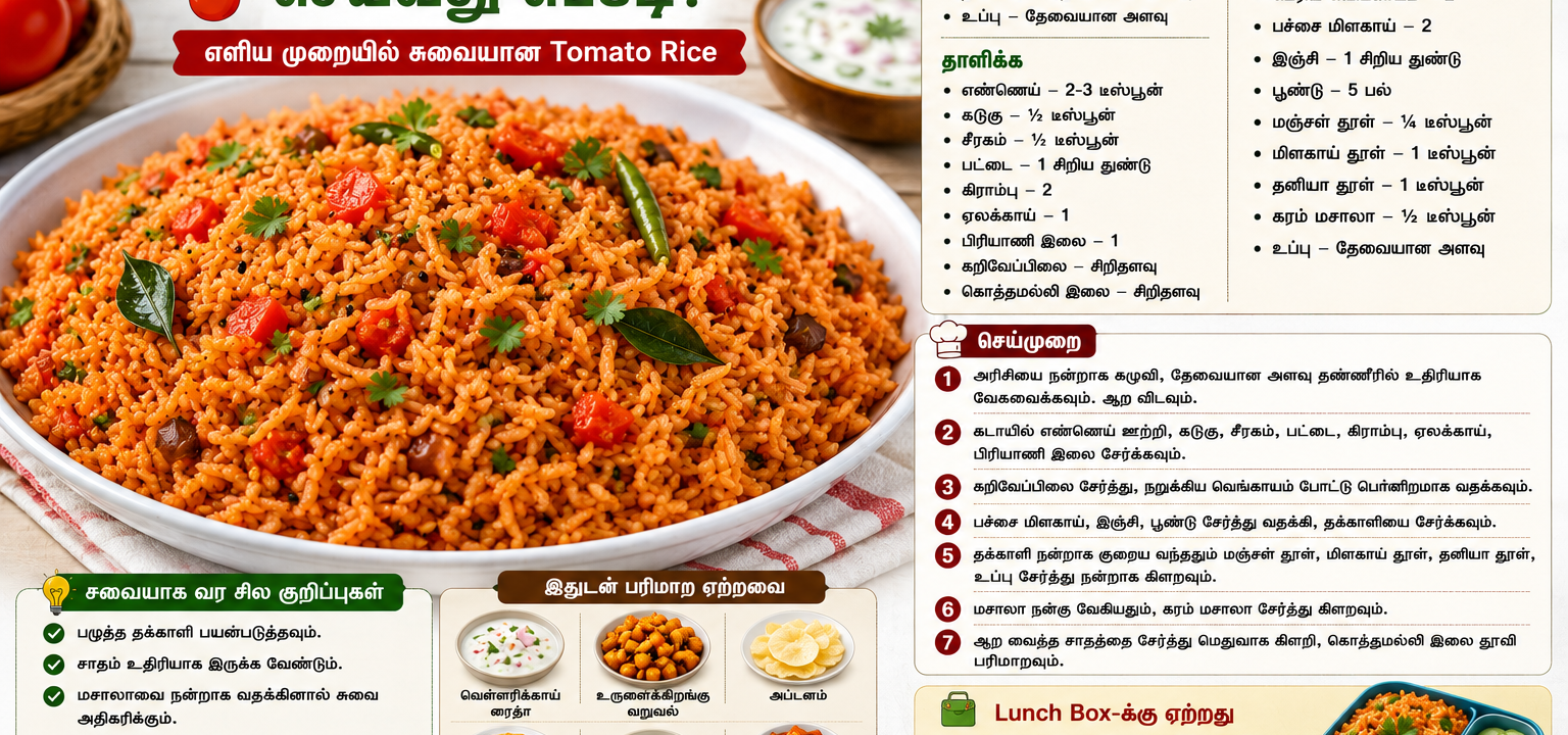 தக்காளி சாதம் செய்வது எப்படி?